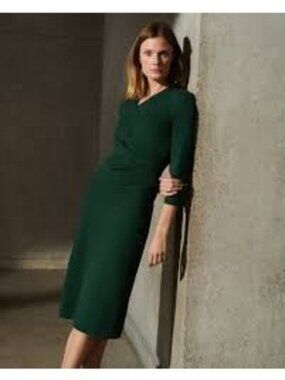 The Fold Valeria Dress Green Stretch Knit NWT UK 20 US 16